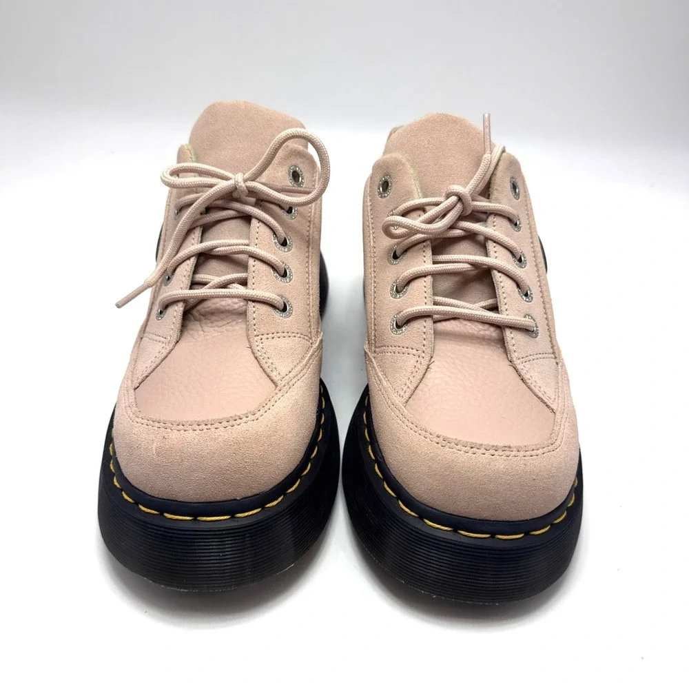 Dr. Martens Buzz 5I Powder Pink Suede Platform Lace-Up Sneaker Womens 9 EU 41